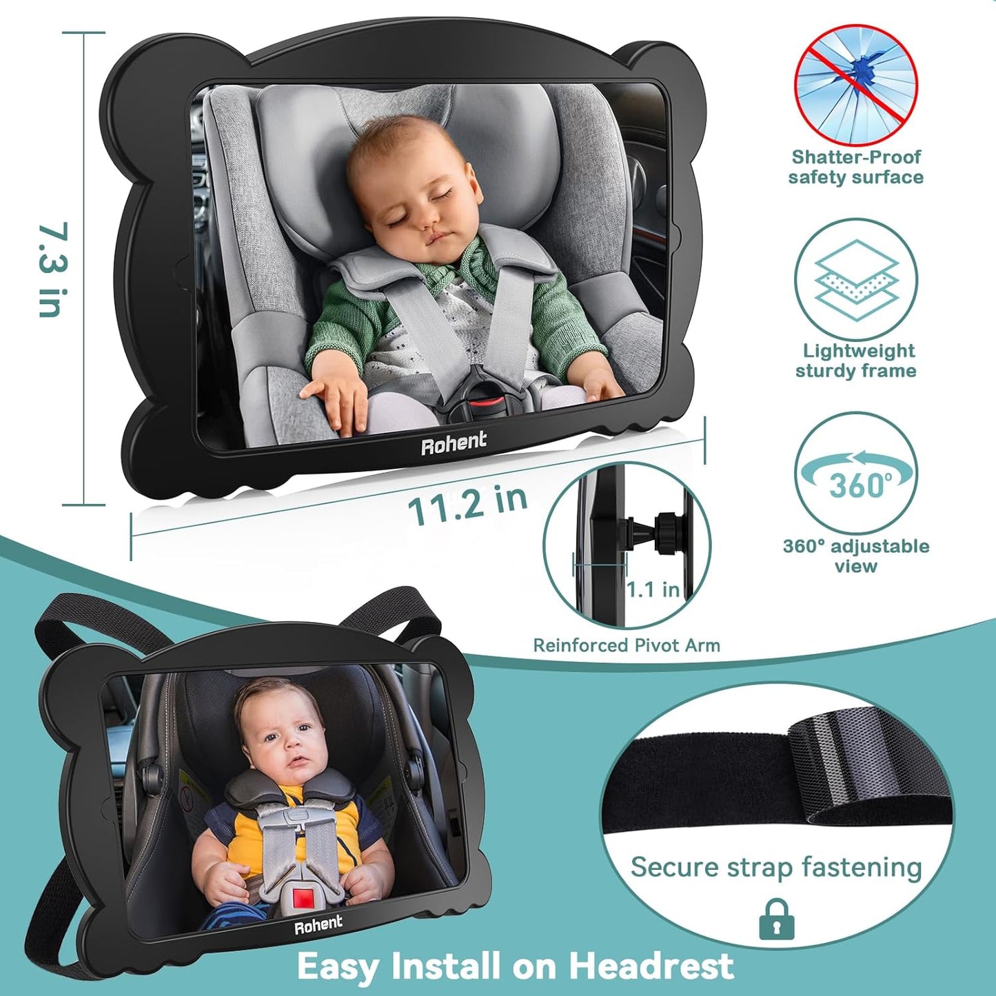 Shatterproof Baby Car Mirror